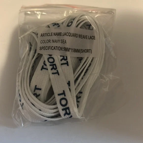 Tory Burch Weave Shoelaces in Shell Pink or Navy Sea - Picture 3 of 3